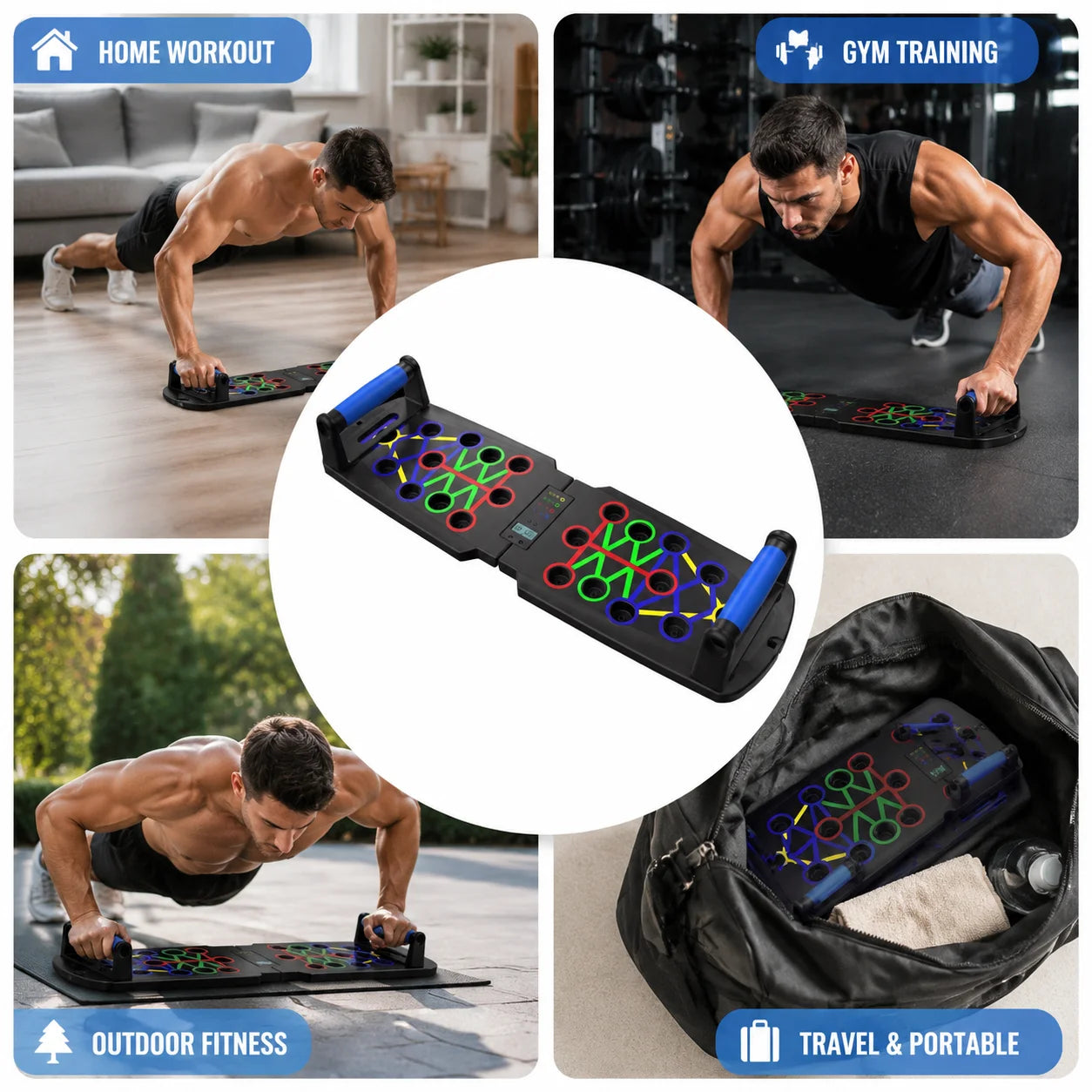 Przenośna deska do pompkek | sprzęt fitness do ćwiczeń w domu