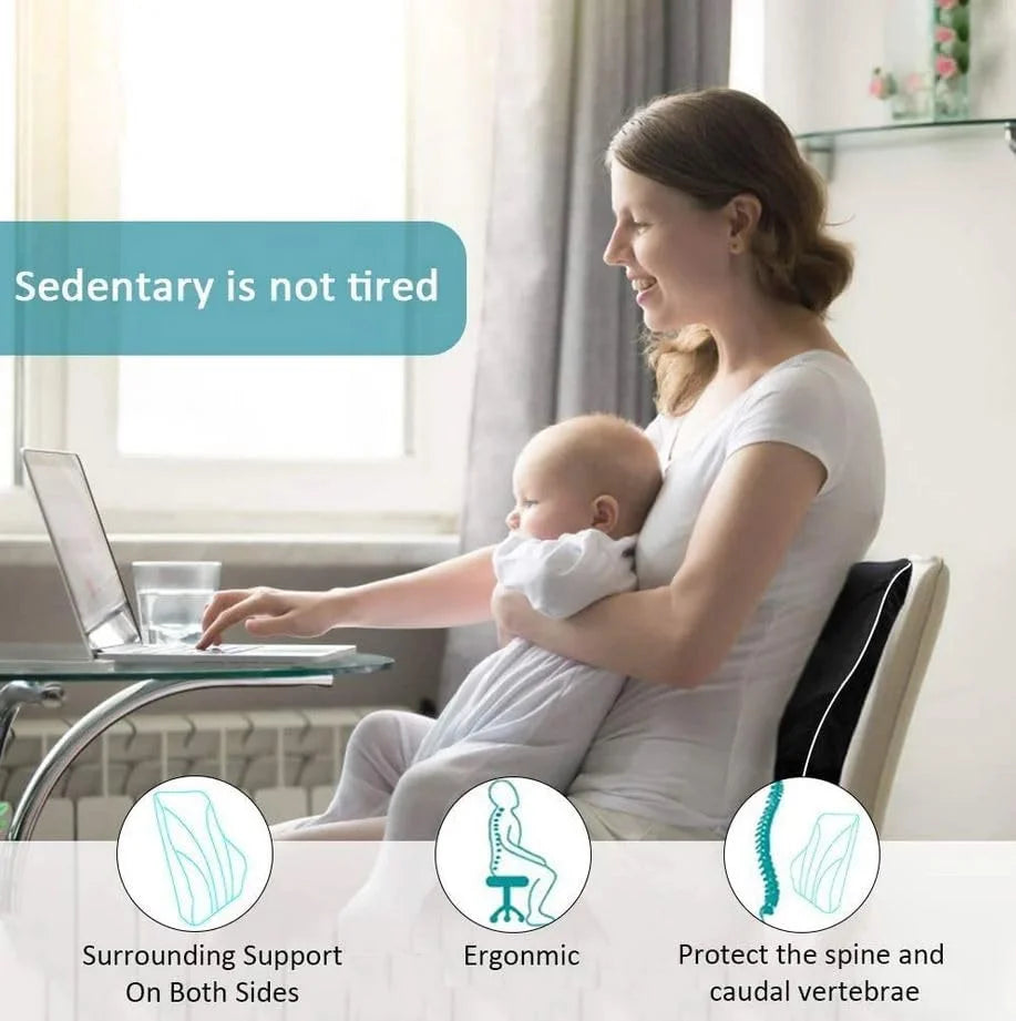 Ergonomiczna poduszka lędźwiowa z pianki memory – ulga w bólu pleców do samochodu, biura i domu