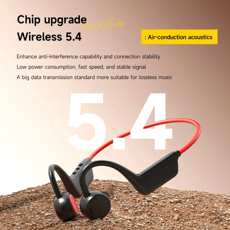 Zestaw słuchawkowy 2026 bone conduction: bezprzewodowe słuchawki sportowe ipx8 do pływania z mikrofonem