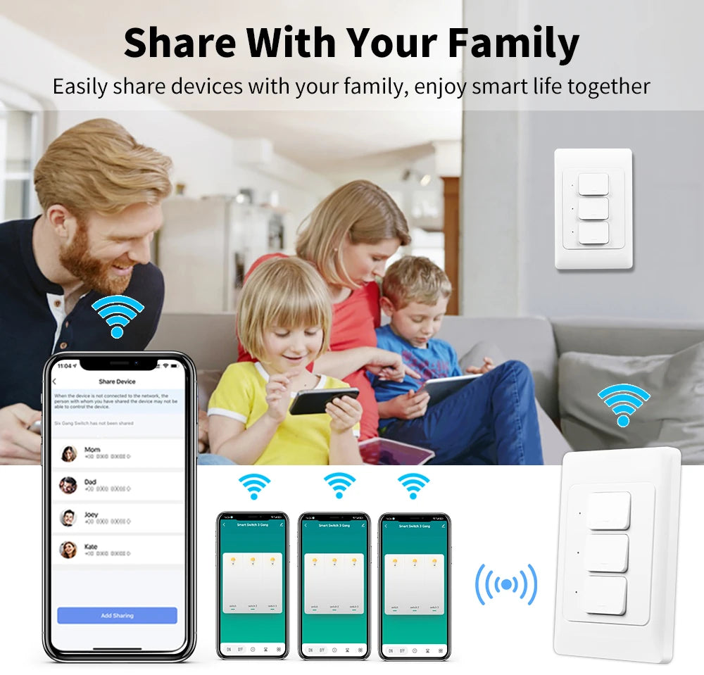 Manhot tuya inteligentny przełącznik światła | przyciskowe sterowanie oświetleniem smart home