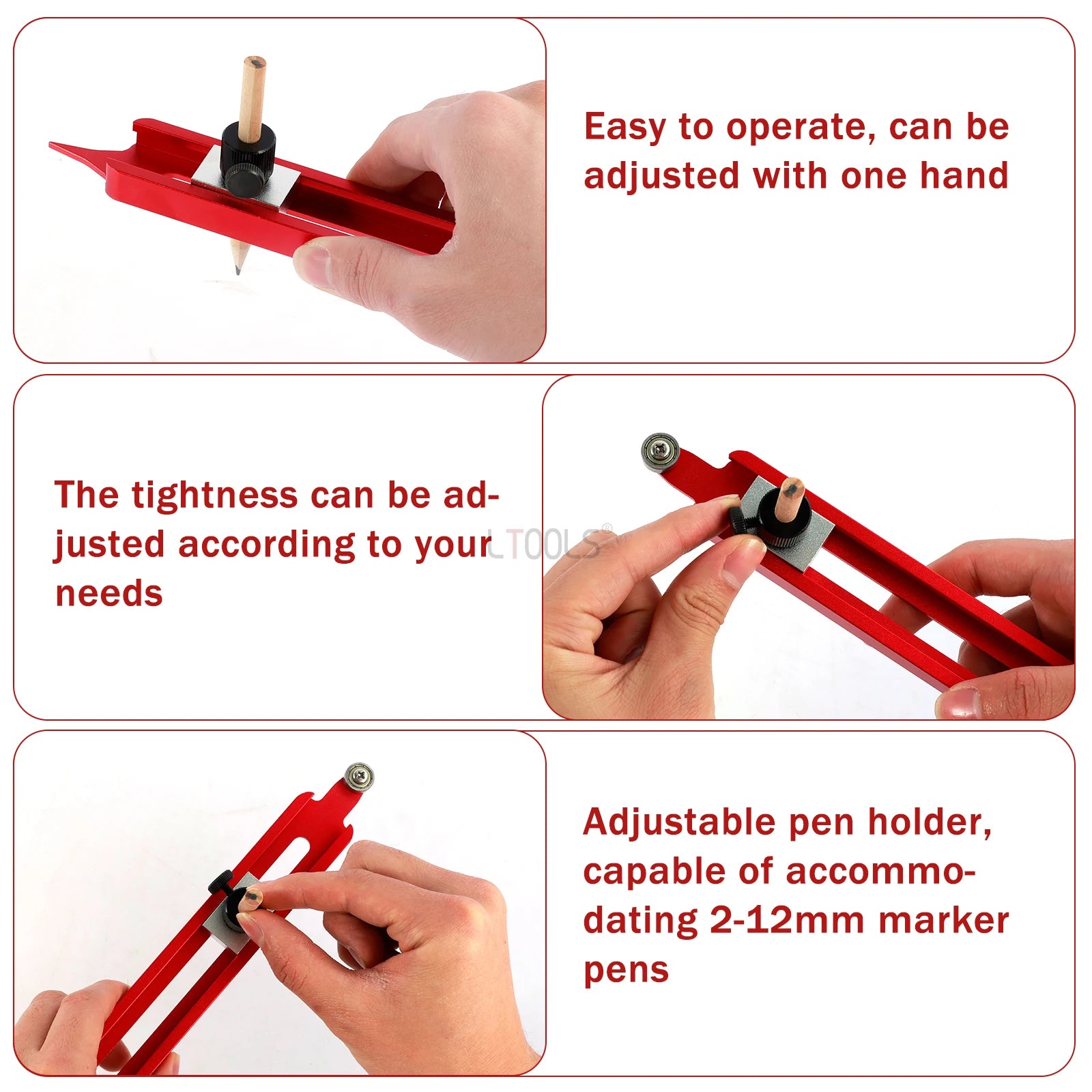 Vabena Contour Gauge Scribe Tool - Profile Duplicator & Woodworking Ruler
