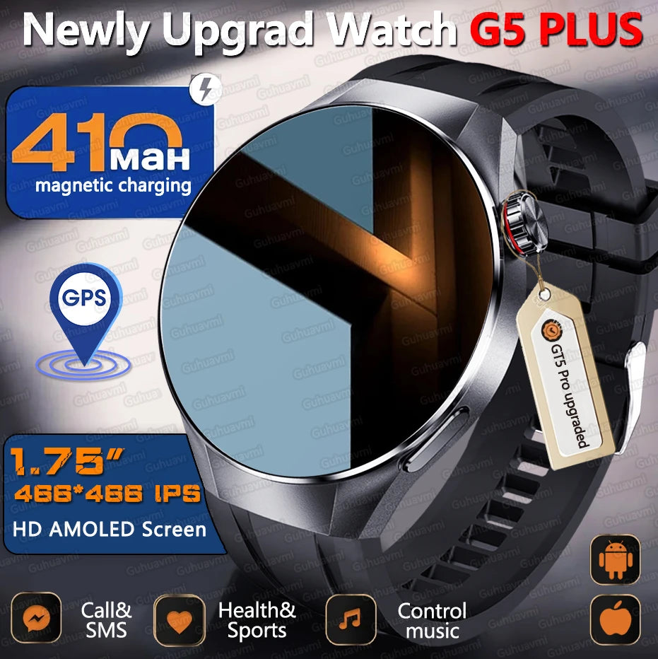 Smartwatch g5 plus | 1.75" hd amoled, gps i monitor aktywności