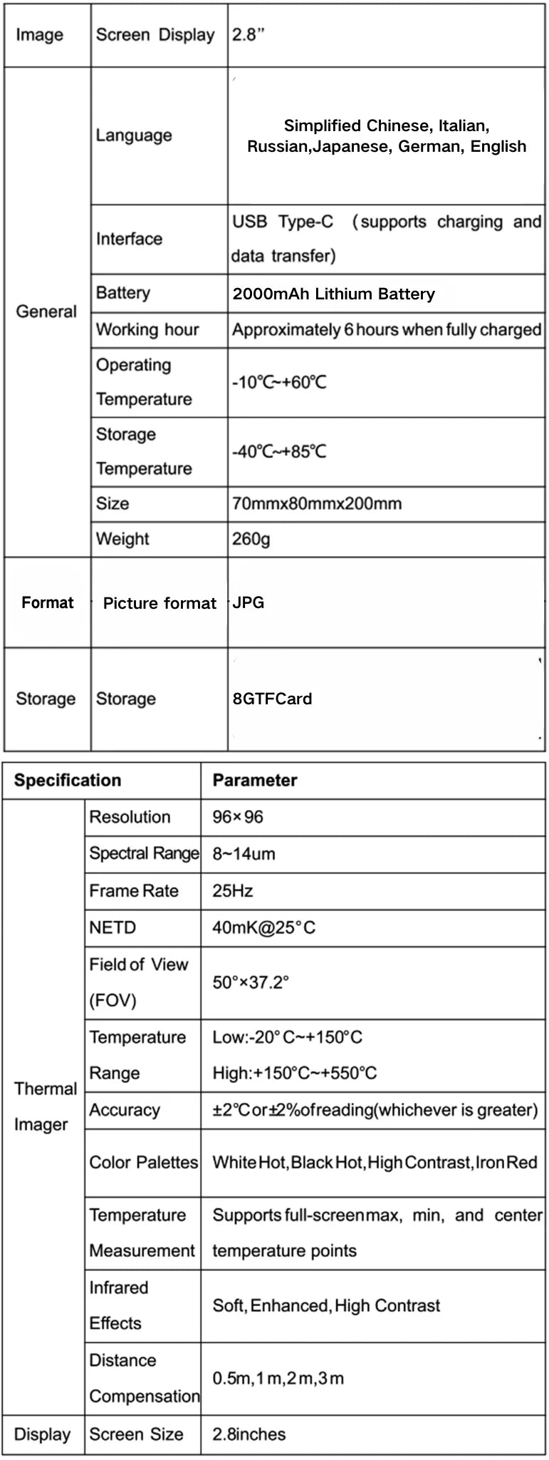 Kamera termowizyjna habotest ht821a akumulatorowa, wodoodporna i pyłoszczelna