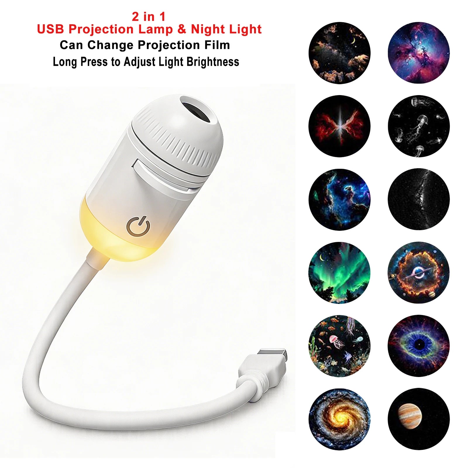 Projektor światła usb do samochodu | led oświetlenie wnętrza galaktyka saturn