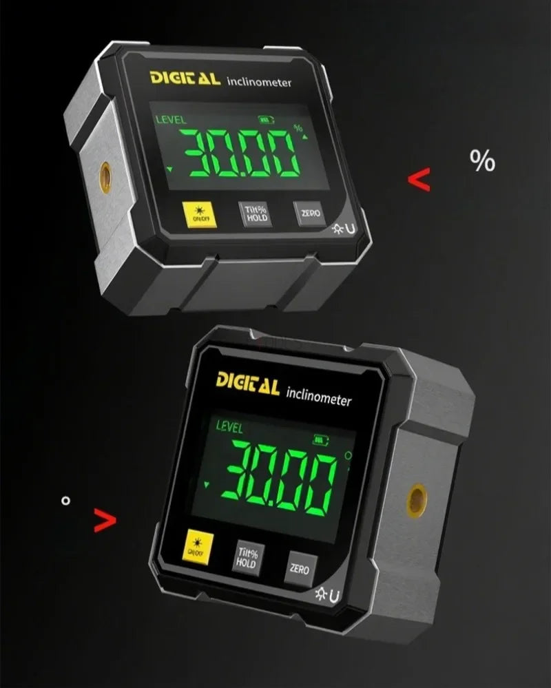 Professional Digital Level Protractor Inclinometer | 360° Magnetic Laser Angle Gauge