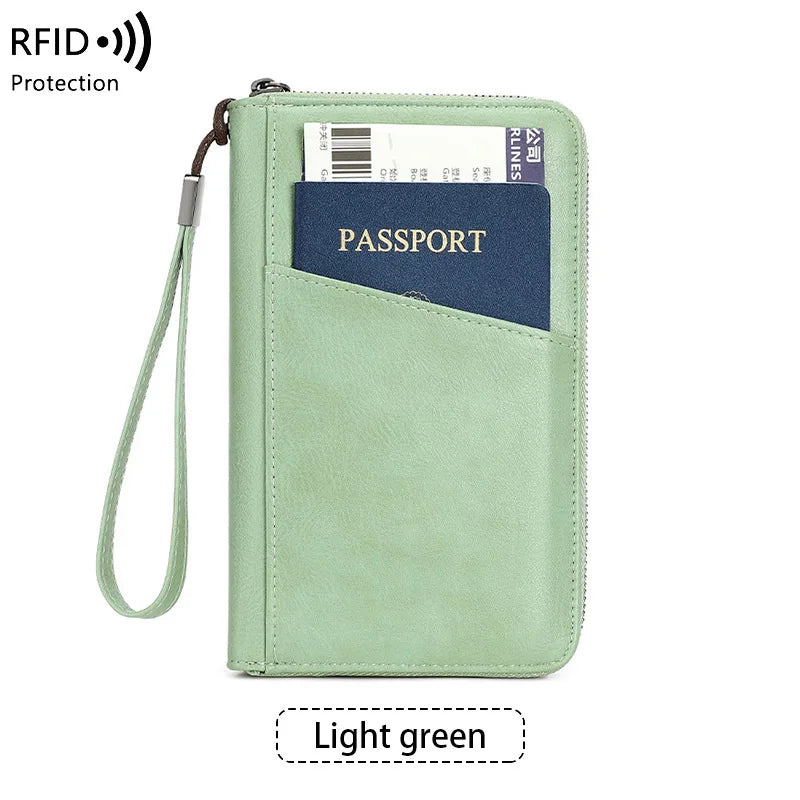 Wielofunkcyjny portfel podróżny z klipsem na paszport i karty – blokada rfid