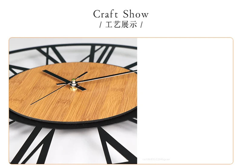 Large Nordic Retro 3D Wall Clock | Roman Numerals Decor