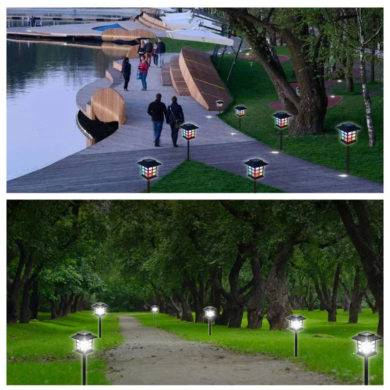 Solarne lampy ścieżkowe 8 sztuk | wodoodporne dekoracje ogrodowe