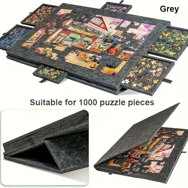Biurko do układania puzzli 6 w 1 z funkcją pochylenia i 6 szufladami – mieści 1000 elementów