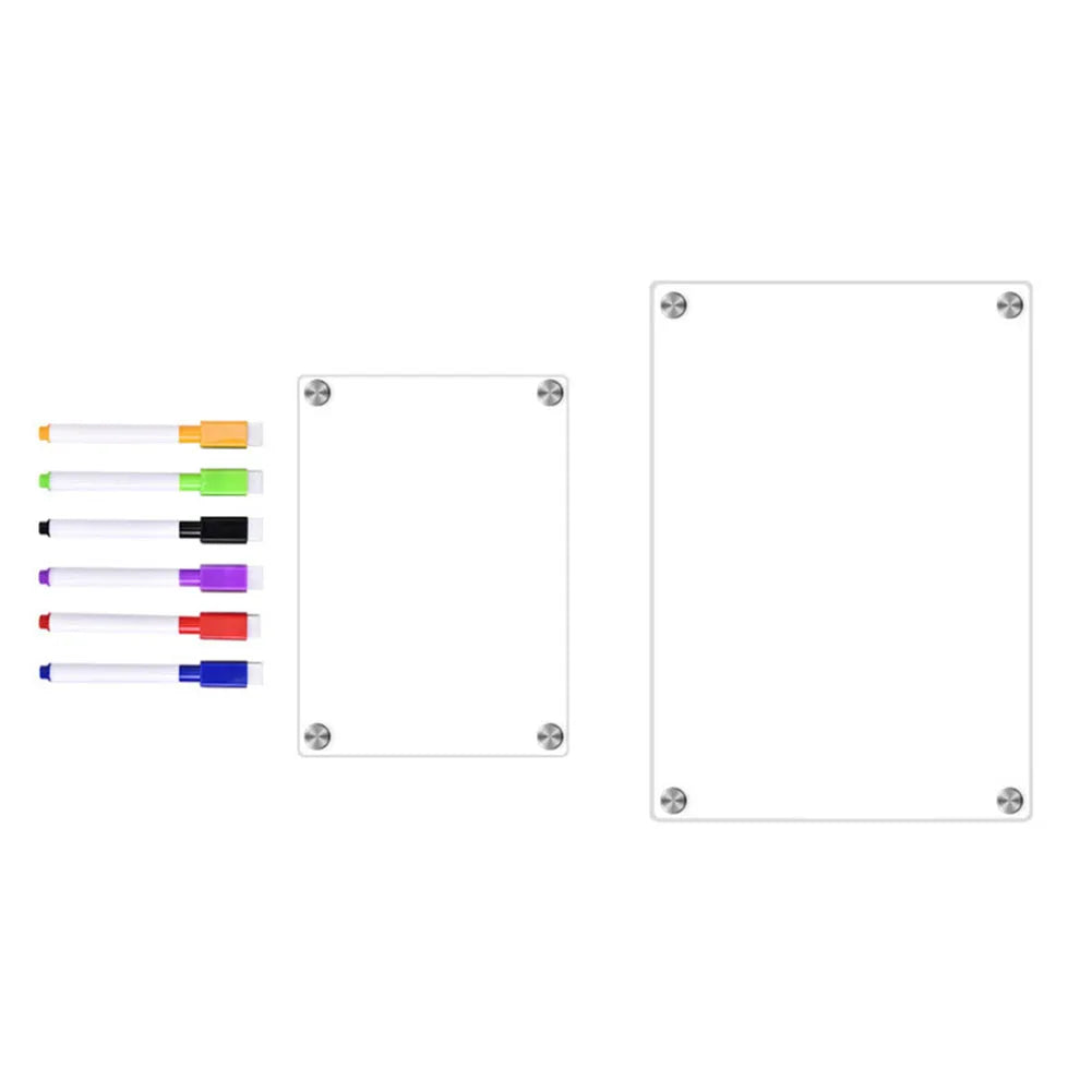 Vabena Clear Acrylic Magnetic Fridge Calendar | Weekly & Monthly Dry Erase Board