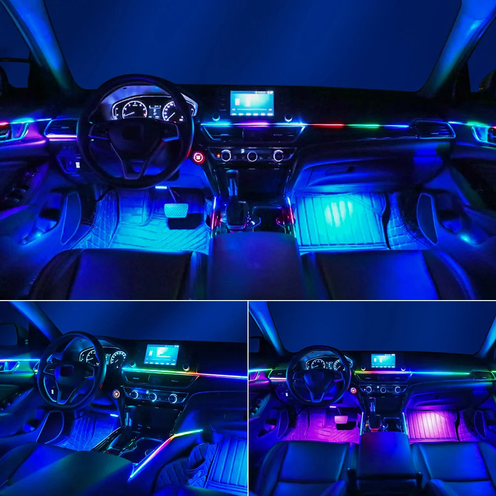 Zestaw ambientowego oświetlenia samochodowego led rgb 14/18 w 1
