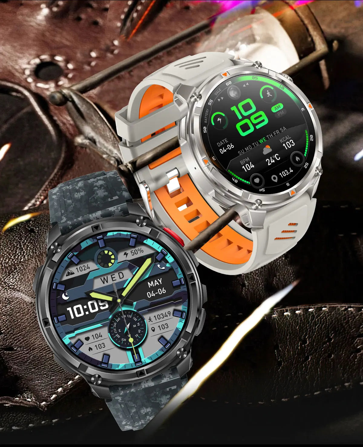 T-rex3 pro smartwatch | bateria 1100mah, gps, wodoodporny 5atm, wojskowy standard