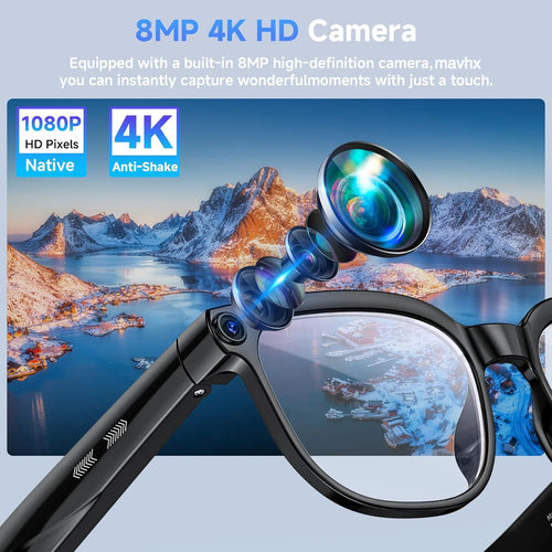 Inteligentne okulary ai 2026 z kamerą hd, chatgpt, tłumaczeniem i muzyką dla mężczyzn