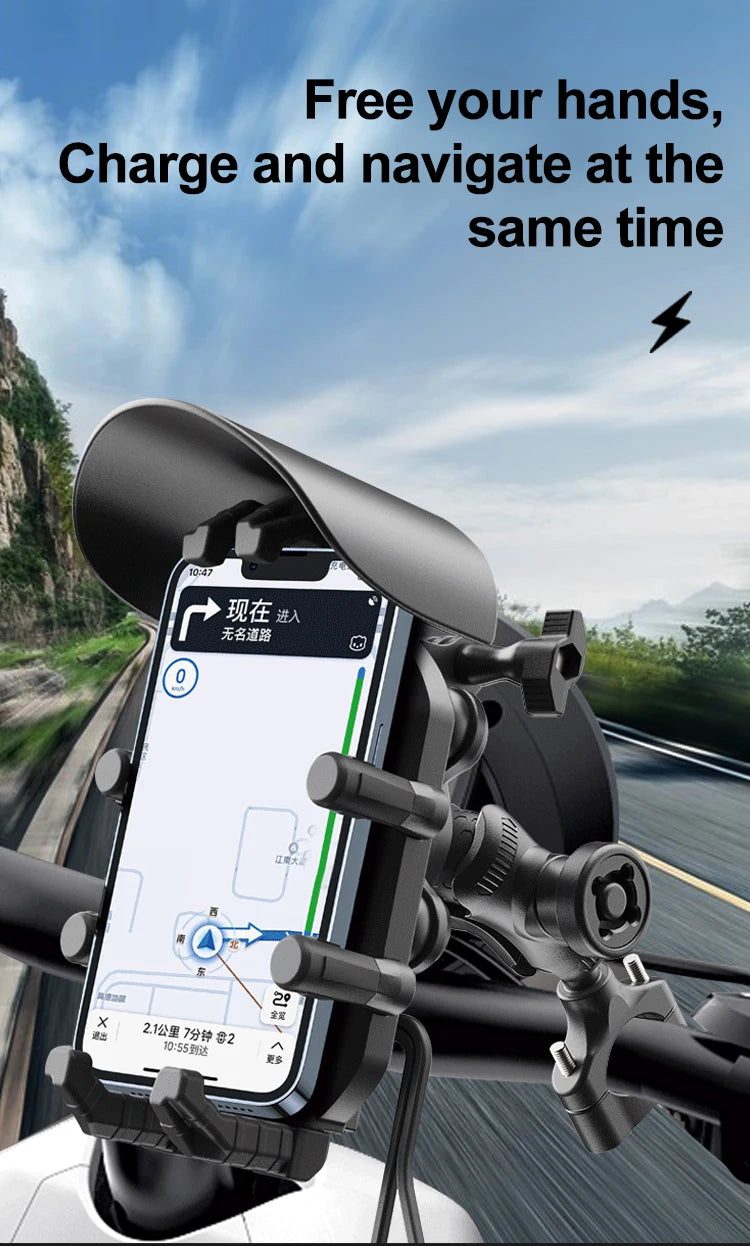 Uchwyt na telefon motocyklowy i szybka ładowarka – bezprzewodowa, usb, typ c
