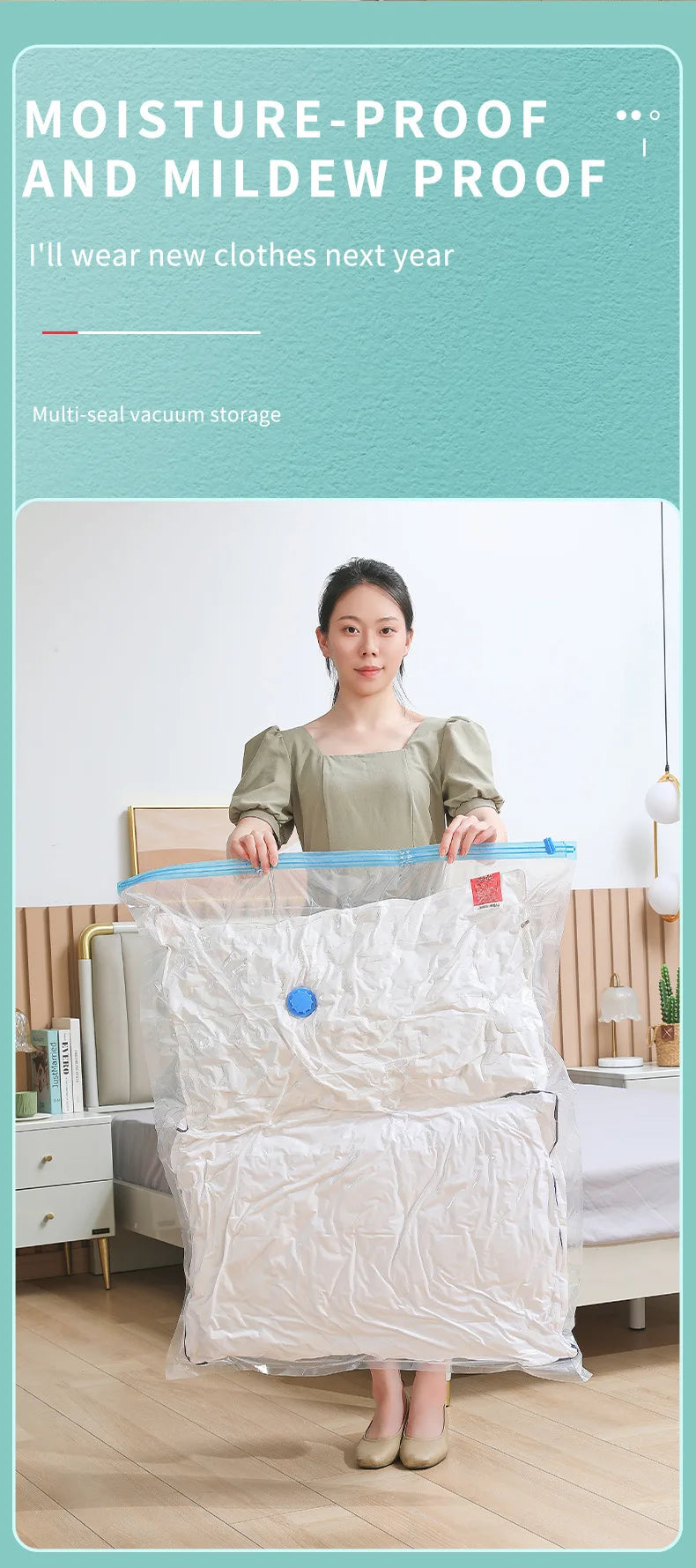 Vabena Vacuum Storage Bags for Clothes & Bedding - Space Saving Organizer