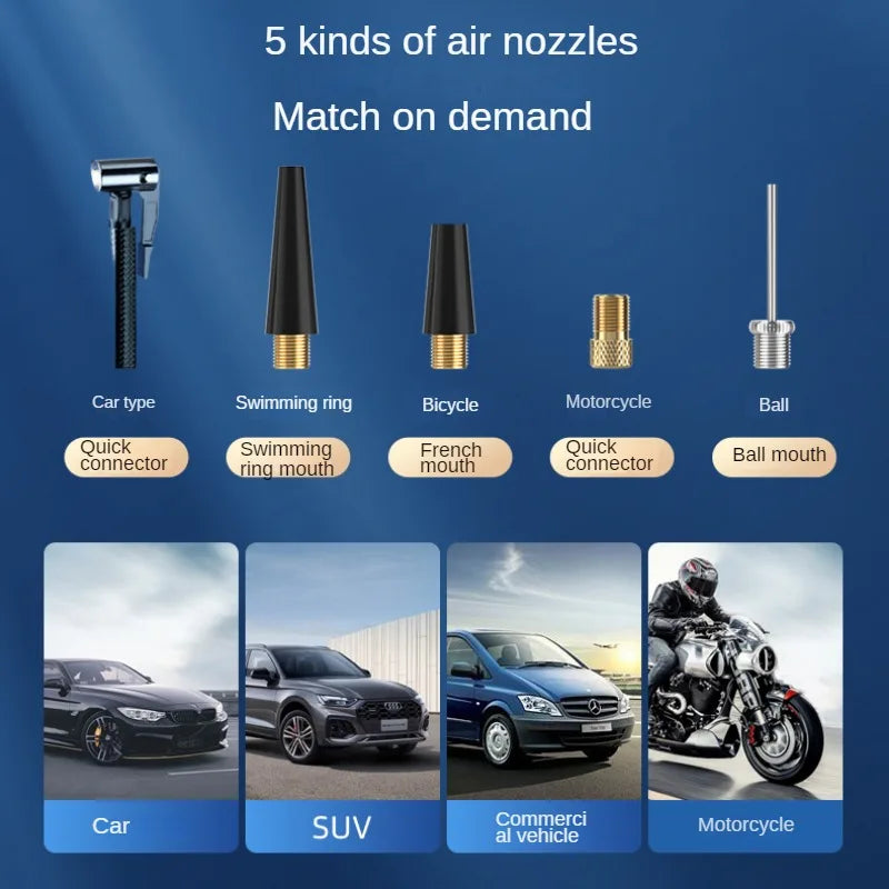 Bezprzewodowa przenośna pompka do opon 150psi z cyfrowym wyświetlaczem