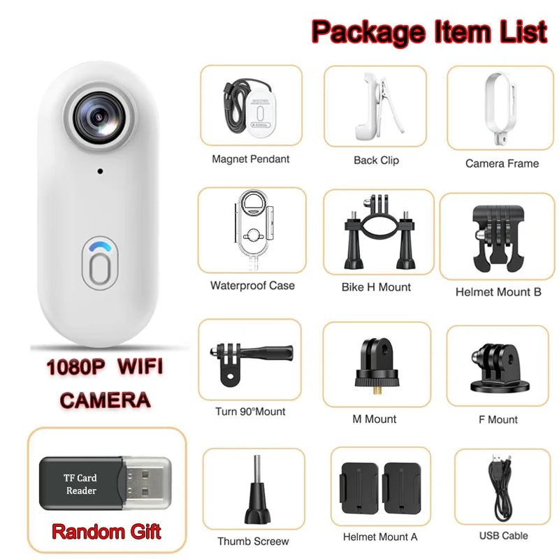 Kamera sportowa 4k mini wifi magnetyczna pov wodoodporna do vlogowania