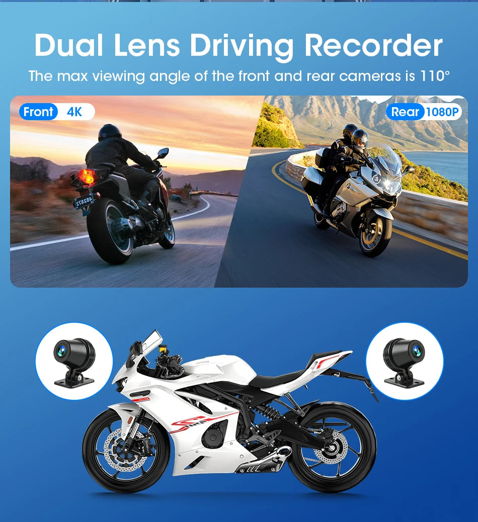 Monitor motocyklowy jansite 8.1" 4k z rejestratorem dvr, carplay i gps