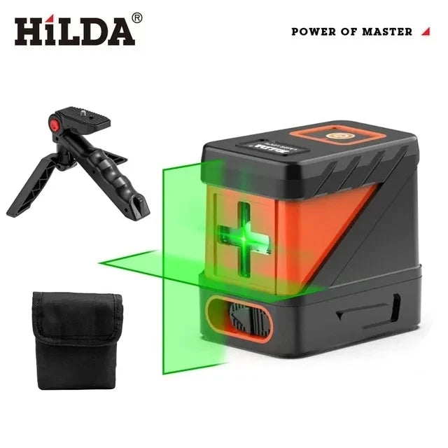 HILDA 2 Lines Green Laser Level - Self-Levelling Cross Line Mini Tool