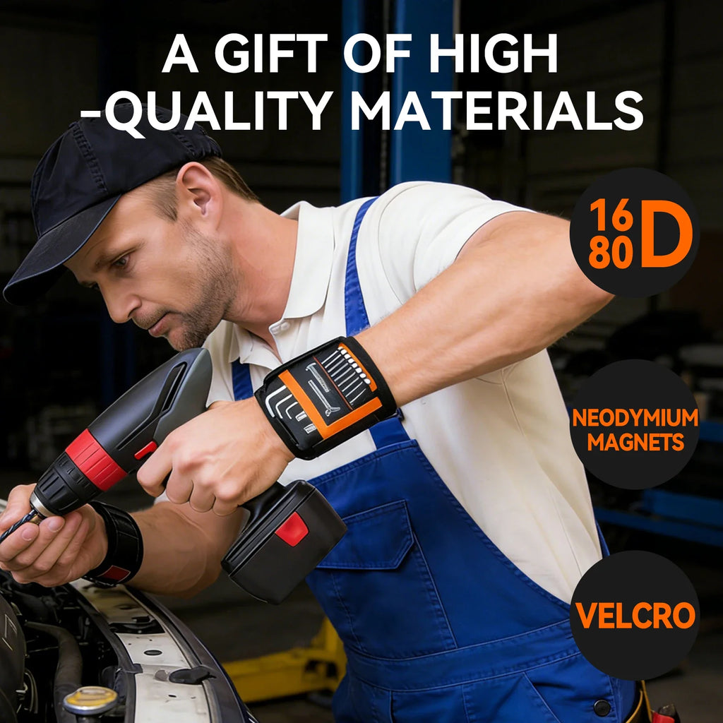 Vabena Magnetic Wristband - 1680D Polyester Tool Holder with 15 Magnets