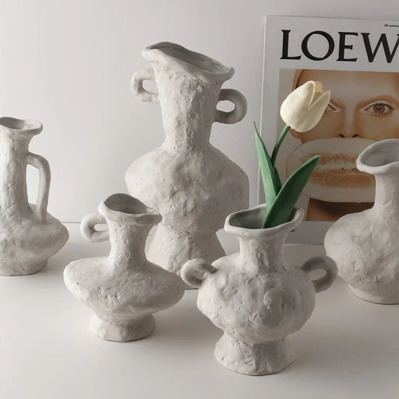 Nordic Ceramic Hydroponic Flower Pot Vase - White Table & Bathroom Decor
