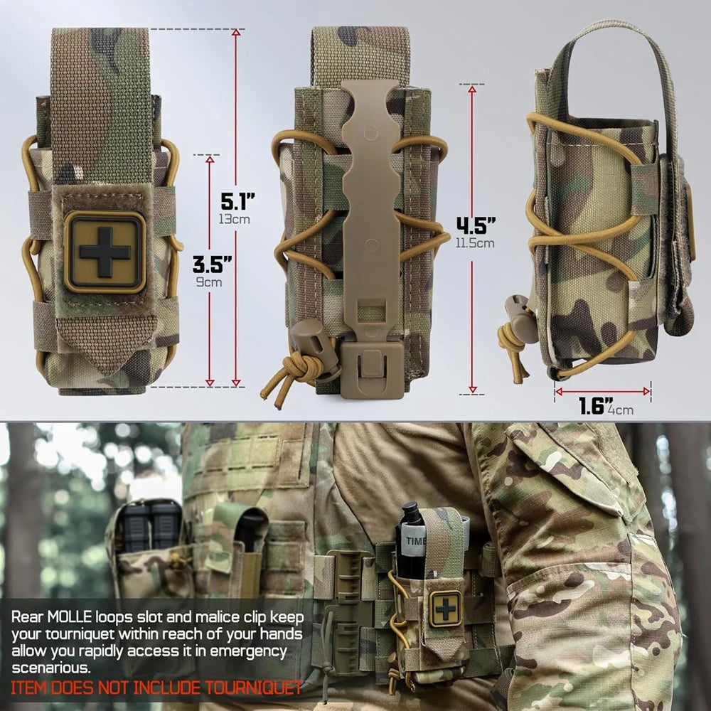 Taktyczny uchwyt molle na opaskę uciskową i apteczkę ifak