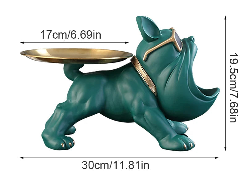 Statuetka buldoga skarbonka i schowek - figurka psa 30cm żywica