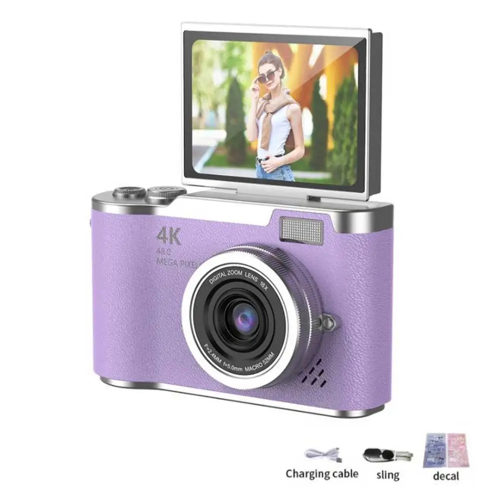 Aparat cyfrowy 4k 48mp | obrotowy ekran i stabilizacja obrazu
