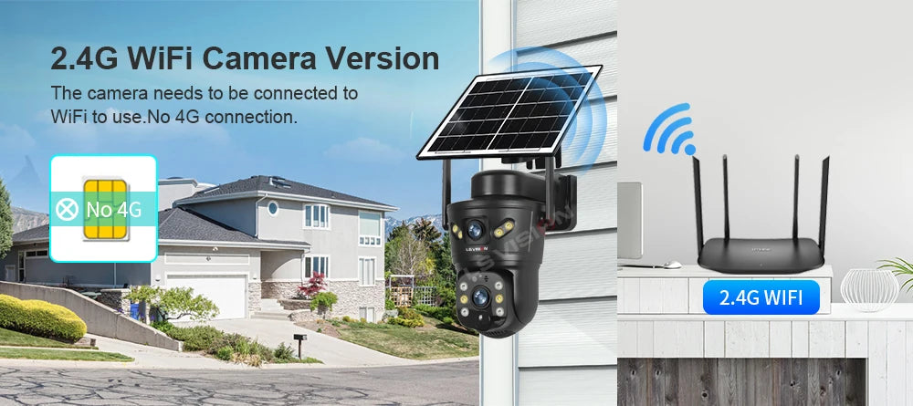Kamera solarna zewnętrzna ls vision 4g/wifi 8mp z podwójnym obiektywem, pir, kartą sim, widzeniem nocnym i wodoodpornością