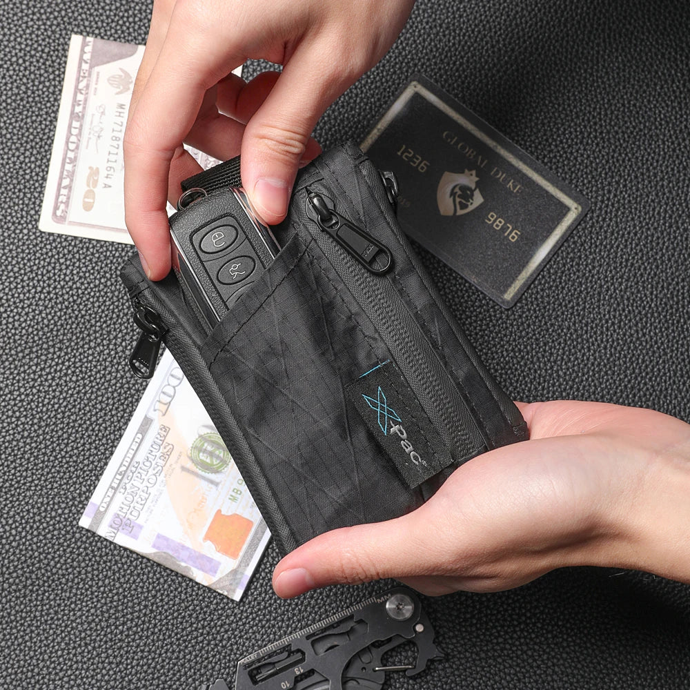 Etui organizer x-pac edc z pięcioma kieszeniami, portfel na karty i monety z zamkiem ykk