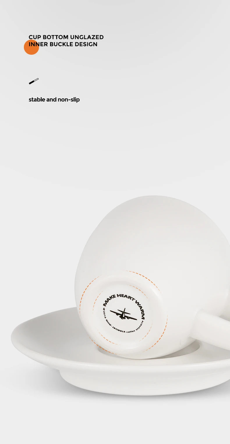 MHW-3BOMBER 80ml Ceramic Espresso Mug & Saucer for Latte Art