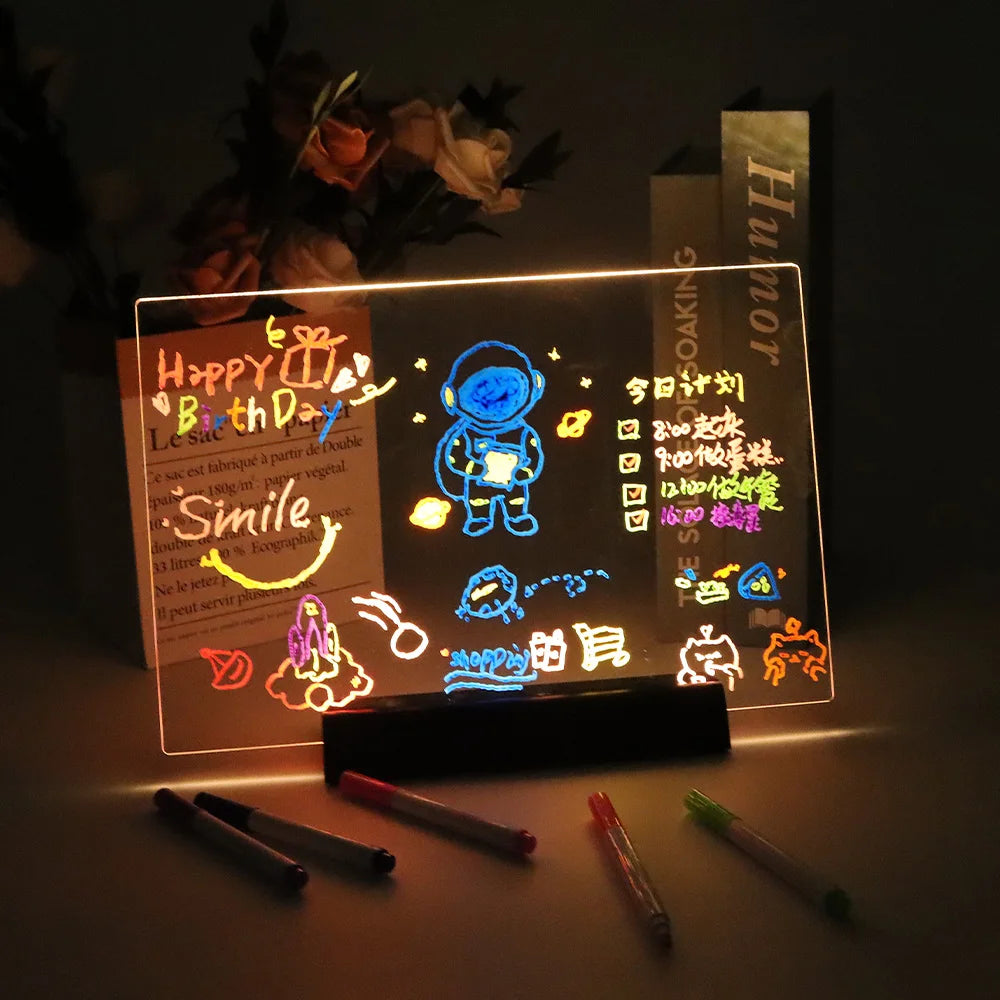Tablica led do notatek i lampka nocna | plansza do rysowania rgb dla dzieci