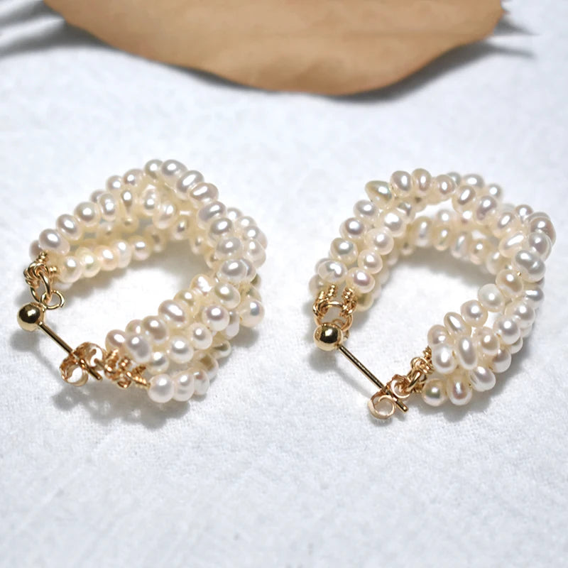 Elegant Freshwater Seed Pearl Earrings - 14K Gold Filled Jewelry