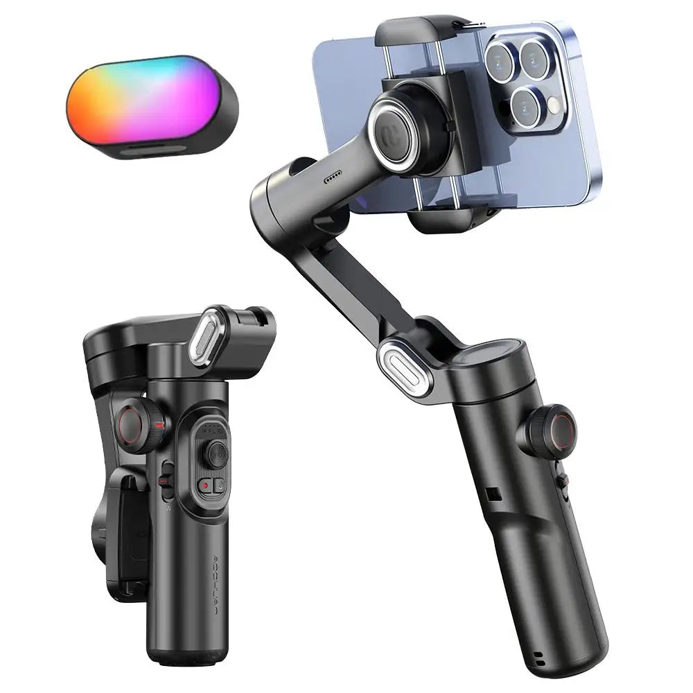 Stabilizator gimbalowy aochuan 3-osiowy do smartfonów z lampą led