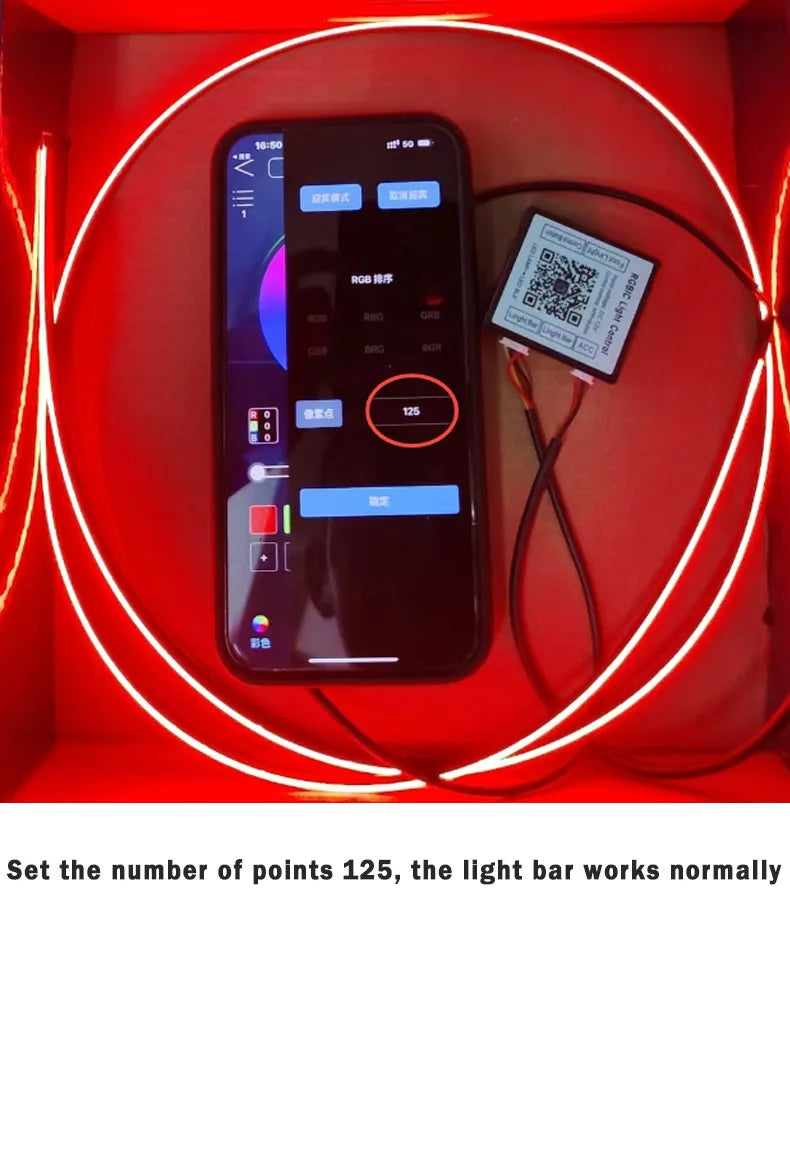 Zestaw ambientowego oświetlenia samochodowego led rgb 14/18 w 1