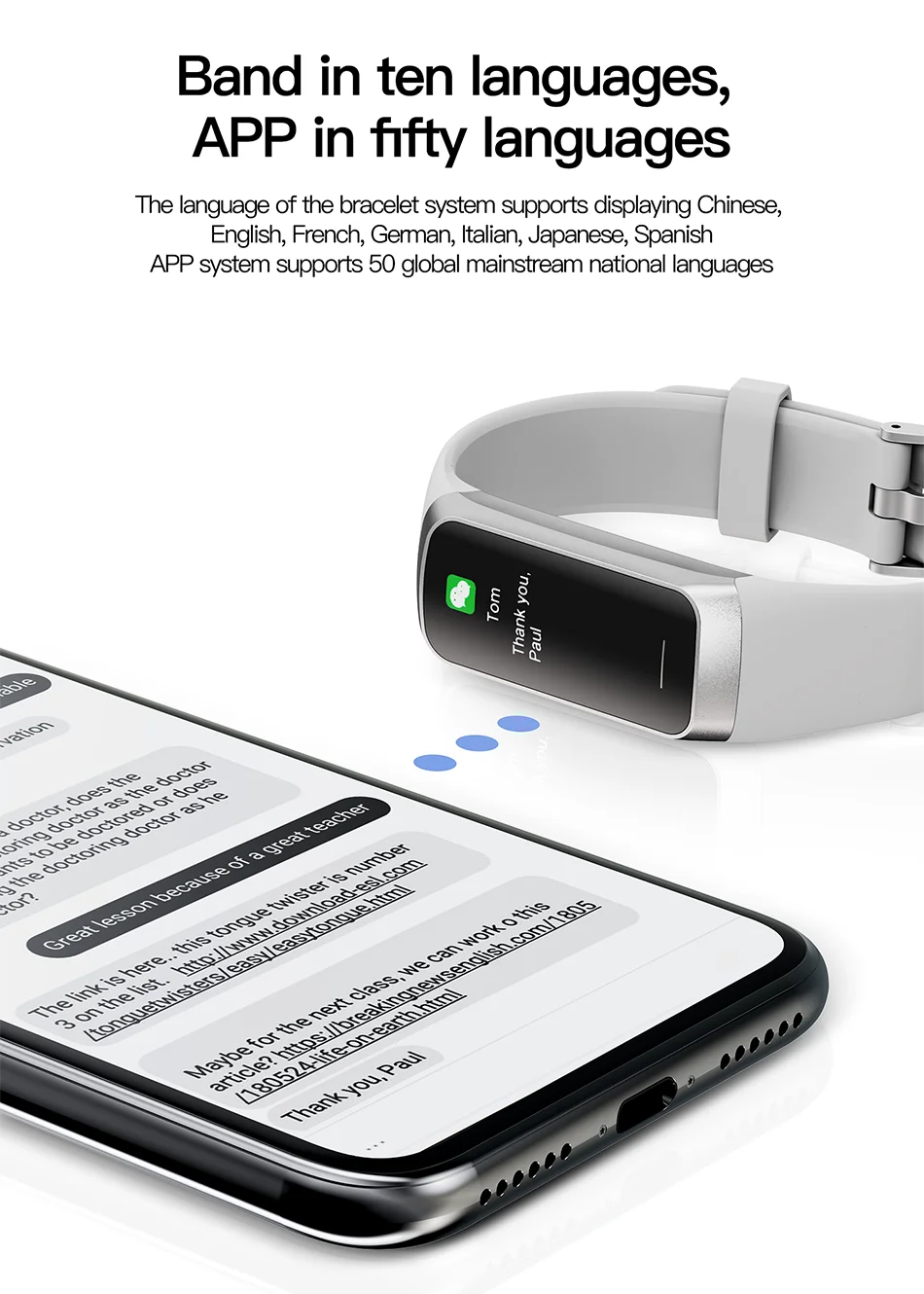 Zegarek smartwatch lige amoled - monitor tętna i aktywności fizycznej