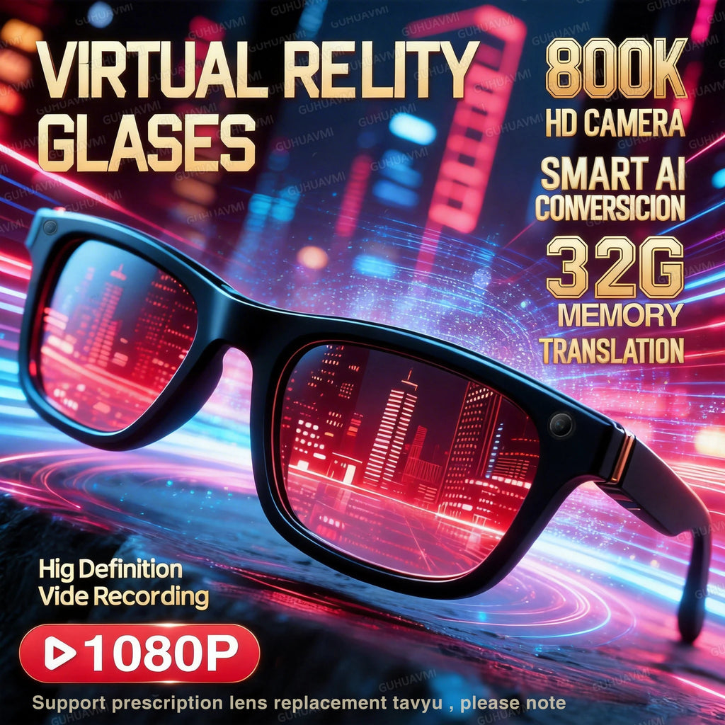 Okulary guhuavmi inteligentne: wideo 1080p hd, kamera i ai chatgpt