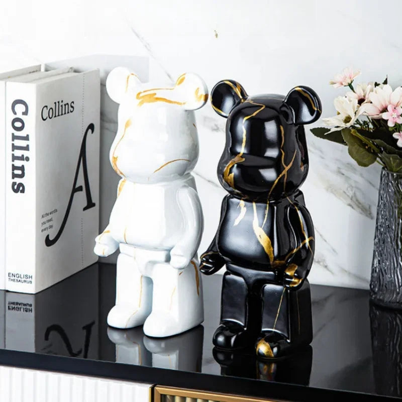 Vabena Luxury Aesthetic Nordic Resin Bear Sculpture - Home Decor
