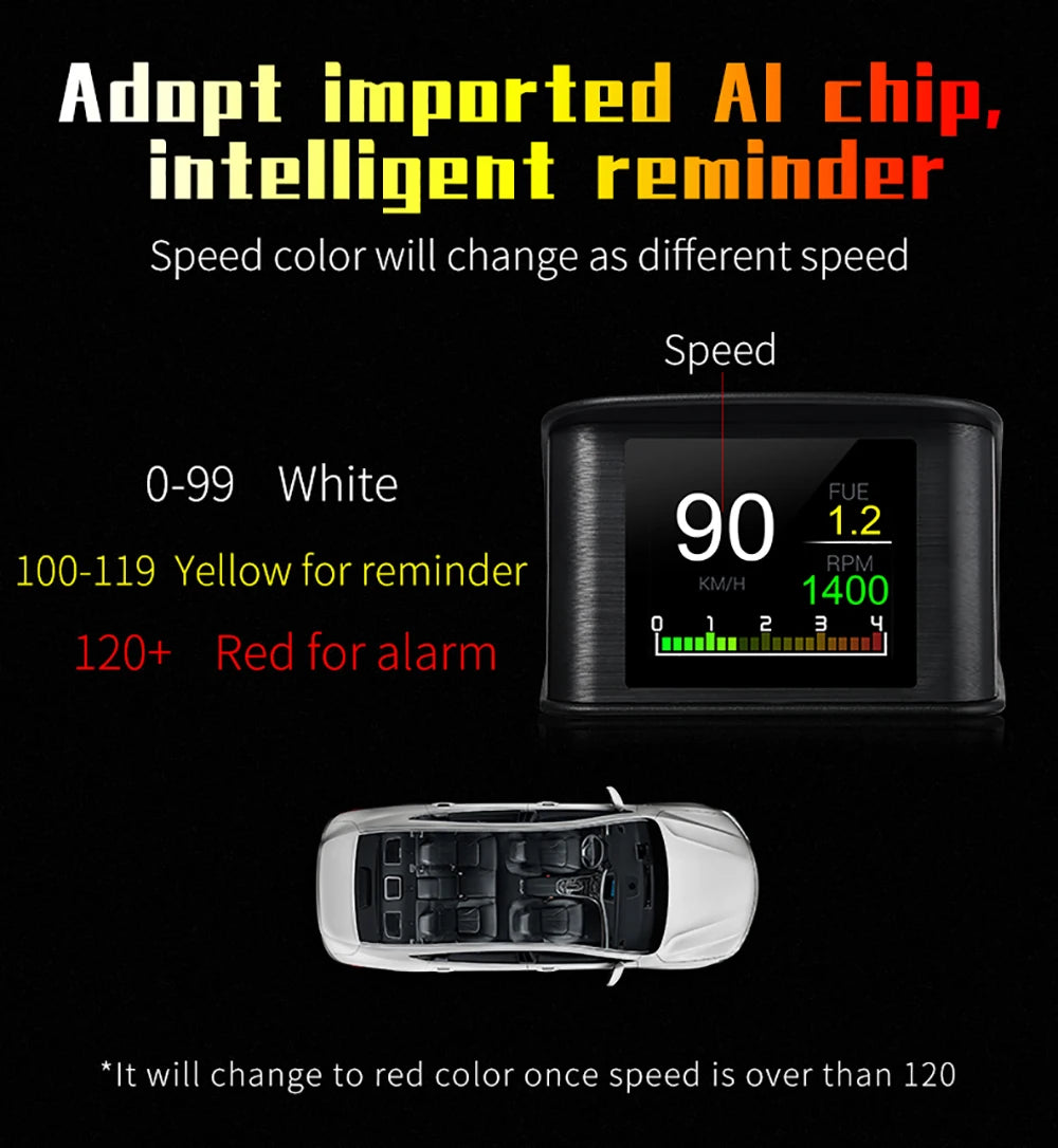 P10 pro wyświetlacz hud obd2 - inteligentny licznik cyfrowy prędkościomierz