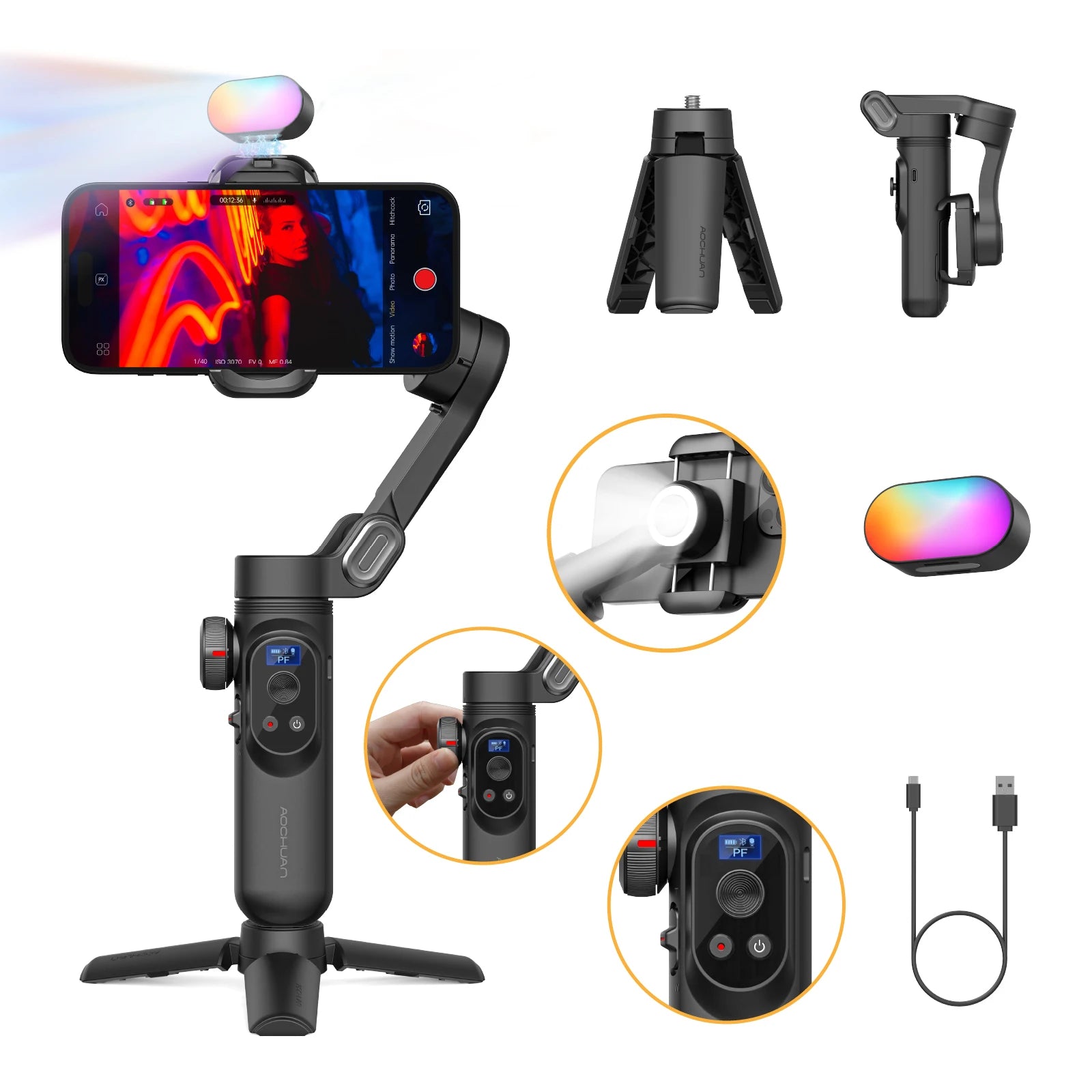 AOCHUAN Smart Xpro: Professional 3-Axis Smartphone Gimbal for Creators