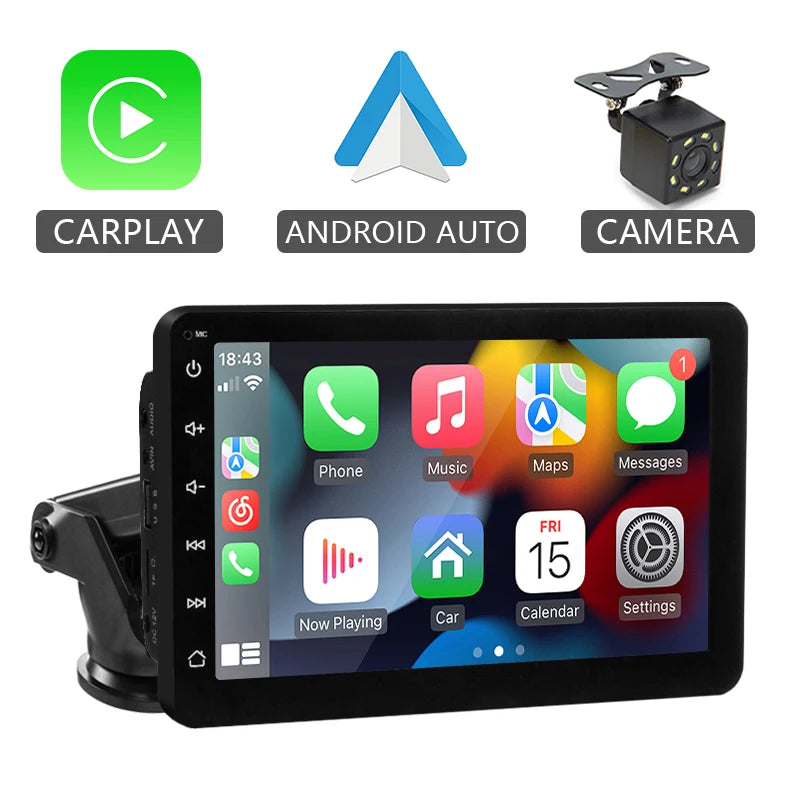 Przenośne radio samochodowe hippcron 7 cali z bezprzewodowym carplay i android auto