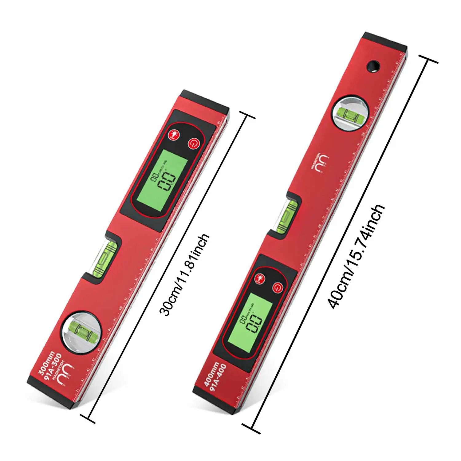 Digital Level Ruler & Angle Meter - Magnetic Aluminum Protractor 30/40/50cm
