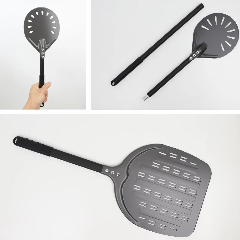 6-14 Inch Hard Anodized Aluminum Pizza Peel – Durable Oven Spatula & Bread Paddle