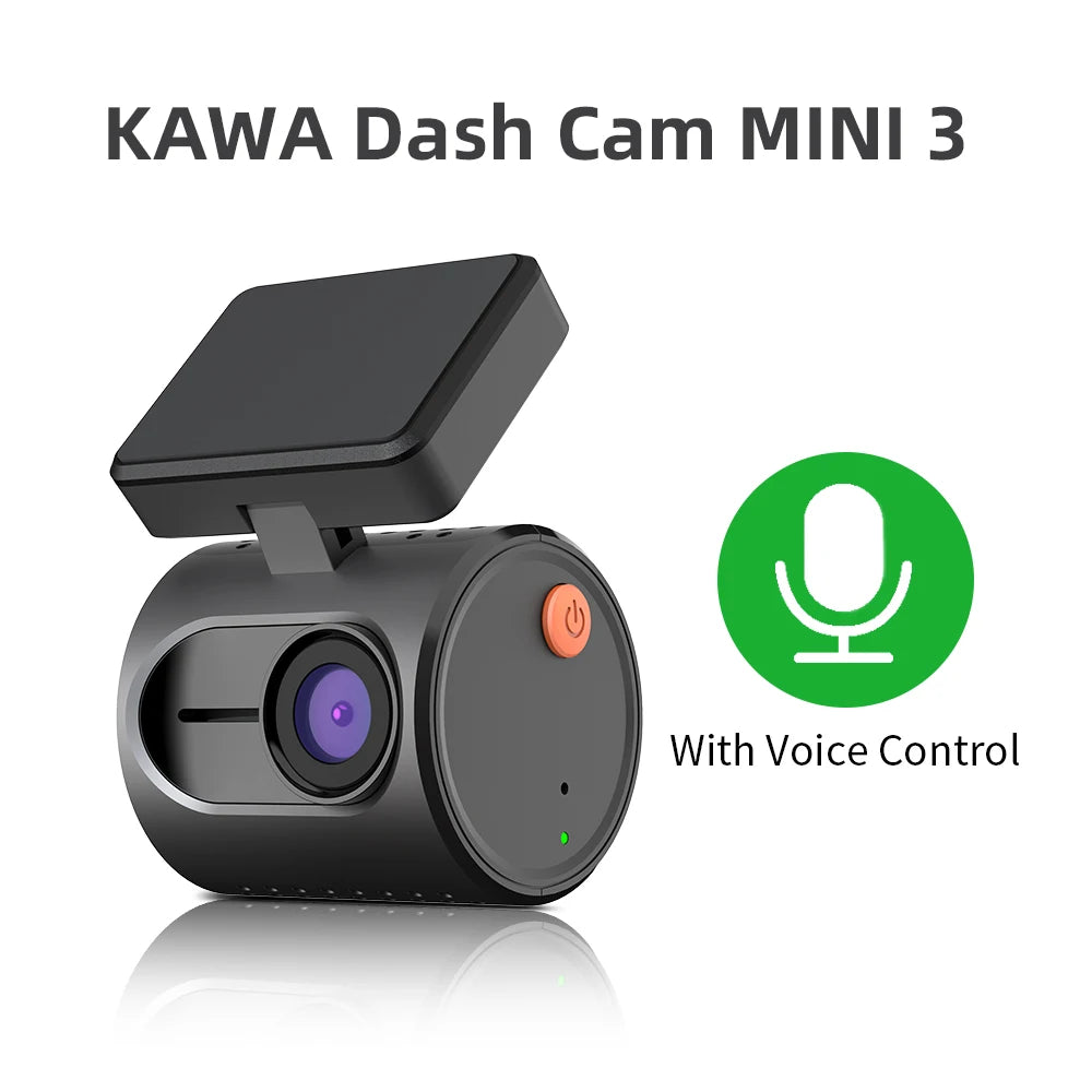 Kamera samochodowa kawa dash cam mini 3 - 2k, sterowanie głosem, noktowizja, wifi