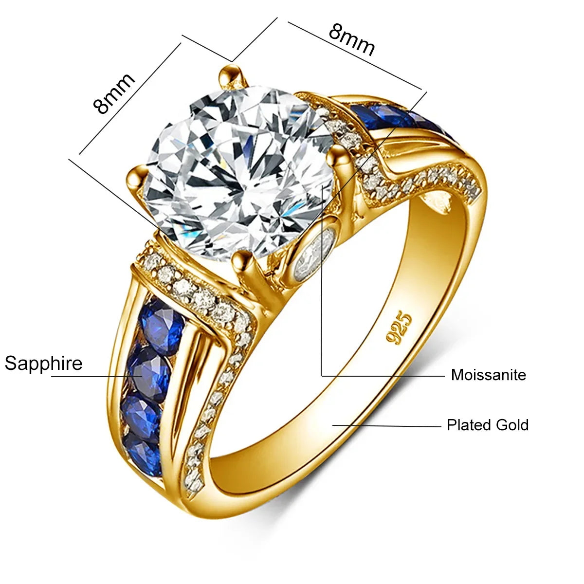 Certified 2ct D VVS1 Moissanite Ring - Sterling Silver Elegance