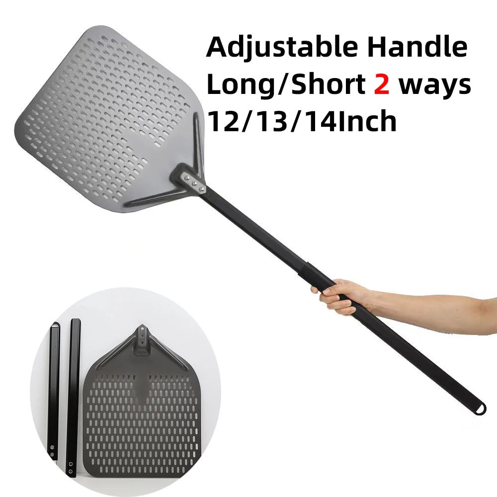 6-14 Inch Hard Anodized Aluminum Pizza Peel – Durable Oven Spatula & Bread Paddle