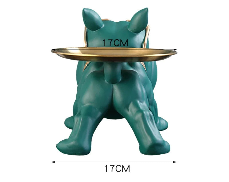 Chic Bulldog Figurine & Key Holder - Modern Home Entryway Decor