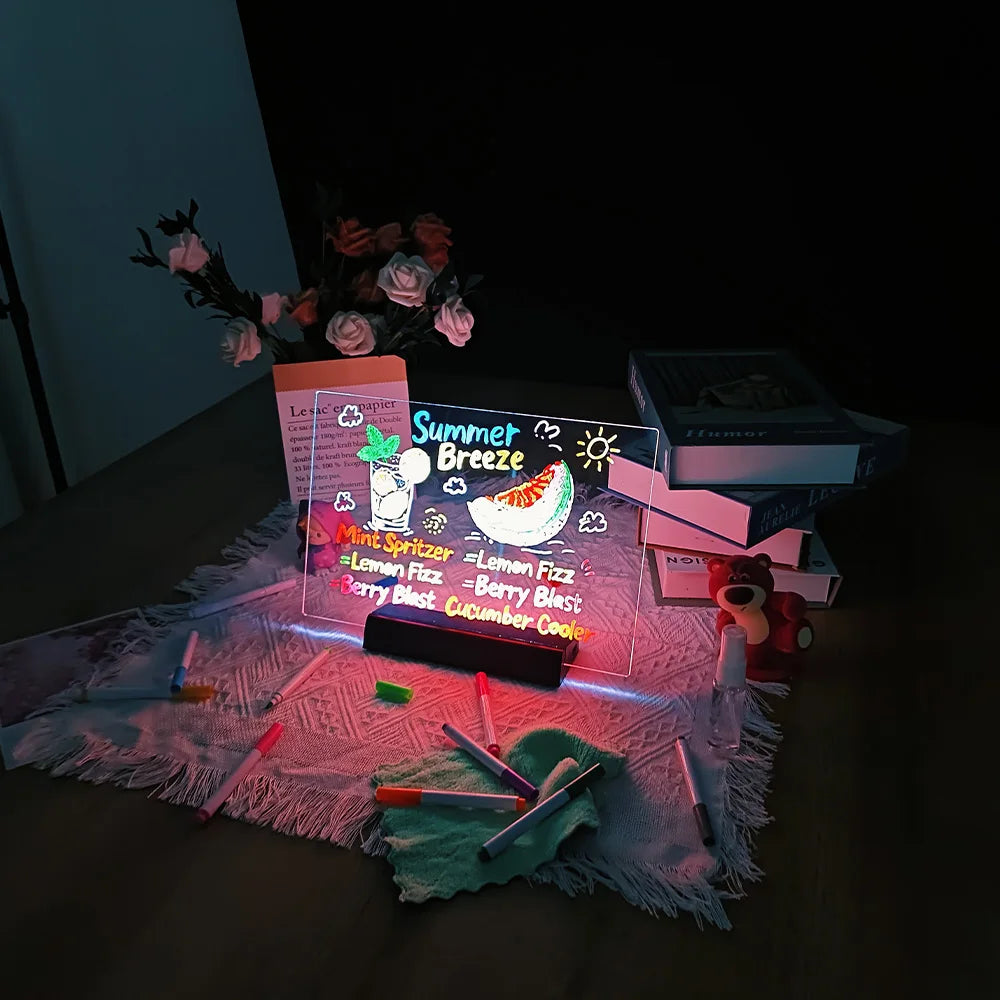 Tablica led do notatek i lampka nocna | plansza do rysowania rgb dla dzieci