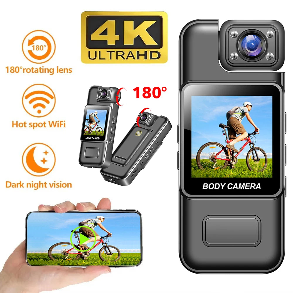 Mini 4K HD WiFi Body Camera | Wearable Security Recorder