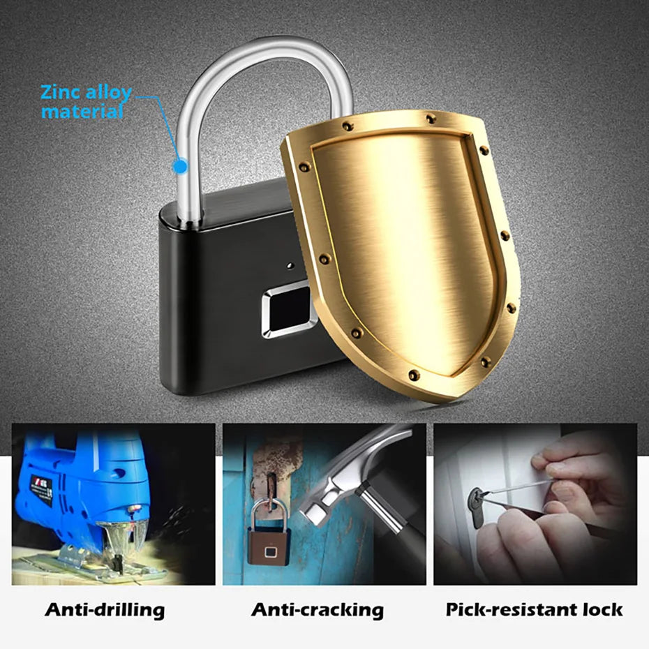 KERUI Fingerprint Smart Padlock | Keyless USB Anti-Theft Lock